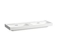 Laufen Lavabo double MEDA encastrable 1300x460 mm sans trou pour robinet avec trop-plein Blanc mat