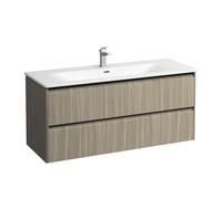 LAUFEN Palace Set, lavabo, 1 trou de robinetterie, trop-plein, avec base lavabo, 2 tiroirs, 1200x543mm, poignée en aluminium noir, H8617092621041, Couleur: Lumière d'orme
