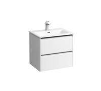 Ensemble Laufen PALACE Lavabo, meuble sous-lavabo, 2 tiroirs, 1 trou, poignées noir 600x545mm RAL