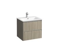 LAUFEN Palace Set, lavabo, 1 trou de robinetterie, trop-plein, avec base lavabo, 2 tiroirs, 600x543mm, poignée en aluminium anodisé, H8607022621041, Couleur: Lumière d'orme