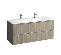 LAUFEN Palace Set, lavabo, 2 trous pour robinet, trop-plein, avec base lavabo, 2 tiroirs, 1200x543mm, poignée aluminium anodisé, H8607092621071, Couleur: Lumière d'orme