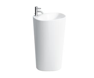 LAUFEN Palomba Vasque à poser avec colonne intégrée, sans trou de robinet, sans trop-plein, 520x435x900, H8118040001091, Couleur: Blanc