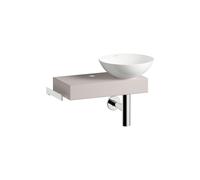 LAUFEN PICCOLO NOVO Plan de toilette, suspendu, tablette à gauche, 1 trou pour robinet, sans trop-plein, 555x320x400mm, H561PN37081111, Couleur: Oyster matt