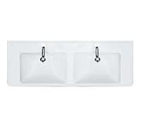 LAUFEN Pro A double vasque 8149670001041 130 x 48 cm, blanc , avec trop-plein, trou pour robinet 2000