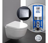 LAUFEN Pro Compact Pack complet cuvette suspendue et bâti-support neeos,, H8209654000001+16601CR#SET,