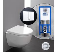 LAUFEN Pro Compact Pack complet cuvette suspendue et bâti-support neeos,, H8209654000001+16791WH#SET,