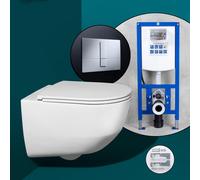 LAUFEN Pro Pack complet cuvette suspendue et bâti-support neeos,, H8209660000001+16791CR#SET,