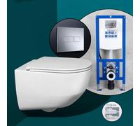 LAUFEN Pro Pack complet cuvette suspendue et bâti-support neeos,, H8209664000001+16601CR#SET,