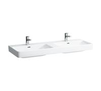 LAUFEN PRO S lavabo double, 3 trous pour robinet, avec trop-plein, 1300x460mm, H8149684001081, Couleur: Blanc avec LCC