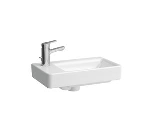 LAUFEN PRO S lave-mains, cuve à droite, sans trou pour robinetterie, avec trop-plein, 480x280mm, H815955A001091, Couleur: Blanc avec LCC Active