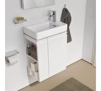 LAUFEN Pro S Set complet, lavabo, 1 trou de robinetterie à droite, incl. meuble bas, porte à droite, étagère à gauche, 690x480mm, H8629644631041, Couleur: Blanc