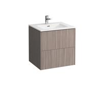 LAUFEN Pro S Set Base 600, lavabo, 1 trou de robinetterie, trop-plein, meuble sous-lavabo inclus, 2 tiroirs, 600x500mm, H8649602621041, Couleur: Lumière d'orme