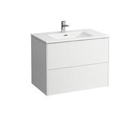 LAUFEN Pro S Set Base 800, lavabo, 1 trou de robinetterie, trop-plein, meuble sous-lavabo inclus, 2 tiroirs, 800x500mm, H8649612611041, Couleur: Blanc brillant