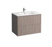 LAUFEN Pro S Set Base 800, lavabo, 1 trou de robinetterie, trop-plein, meuble sous-lavabo inclus, 2 tiroirs, 800x500mm, H8649612621041, Couleur: Lumière d'orme