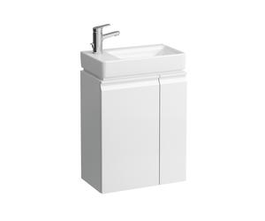 LAUFEN Pro S Set complet, lavabo, 1 trou de robinetterie à gauche, incl. meuble bas, porte à gauche, étagère à droite, 690x480mm, H8629654631041, Couleur: Blanc