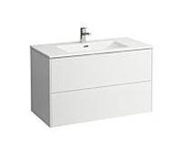 LAUFEN Pro S Vasque à poser avec meuble sous-vasque 100 cm H8649622611041 Ensemble vasque, 100x50 cm, 2 tiroirs, blanc brillant