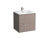 LAUFEN Pro S Vasque à poser avec meuble sous-vasque 60 cm H8649602621041 Ensemble vasque 2 tiroirs, 60x50 cm, blanc , corps orme clair