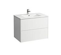 LAUFEN Pro S Vasque à poser avec meuble sous-vasque 80 cm H864961261104 Ensemble vasque, 80x50cm, 2 tiroirs, blanc brillant