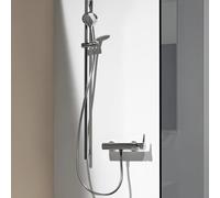 LAUFEN PURE Mitigeur de douche, apparent, 1 consommateur, avec douchette et flexible de douche, 100600, HF901750100600, Couleur: chrome