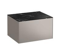 Laufen Meuble 1 tiroir Sonar H4054000341421 – sans découpe, titane, marbre Nero Marquina