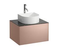 Laufen Meuble sous-vasque Sonar H4054050341411 1 tiroir, découpe centrale, Cuivre/Nero Marquina