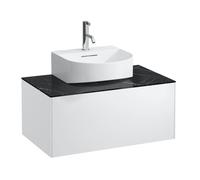 Laufen Meuble sous-vasque Sonar H4054410341431 1 tiroir 77,5×34×45,5 cm Blanc mat/Nero Marquina