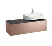 LAUFEN Caisson à tiroirs / buffet H4054530341411 117,5x34x45,5cm, découpe à droite, cuivre / Nero Marquina
