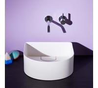 LAUFEN Sondeur courant pour lavabo, sans trou pour robinet, sans trop-plein, 340x340mm, avec couvercle en céramique pour robinet de vidange, blanc, H8123407571121, Couleur: Neige (blanc mat)