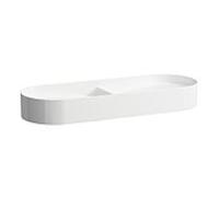 Laufen Sondeur mobile Ã double lavabo, sans trou pour robinet, sans trop-plein, 1000x370mm, avec couvercle en cÃ©ramique pour robinet de vidange, blanc, Coloris: Blanc - H8123480001121