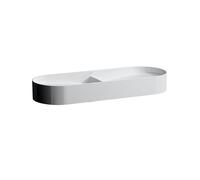 Laufen Sondeur mobile à double lavabo, sans trou pour robinet, sans trop-plein, 1000x370mm, avec couvercle en céramique pour robinet de vidange, blanc, Coloris: Blanc - H8123480001121