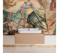 LAUFEN Sondeur mobile à double lavabo avec texture, sans trou pour robinet, sans trop-plein, 1000x370mm, avec couvercle en céramique pour robinet de vidange, blanc, H8123497571121, Couleur: Neige (bla