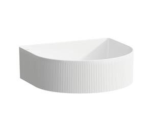 LAUFEN Sondeur courant pour lavabo avec texture, sans trou pour robinet, sans trop-plein, 410x365mm, avec couvercle en céramique pour robinet de vidange, blanc, H8123430001121, Couleur: Blanc
