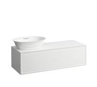 LAUFEN The New Classic Sideboard, découpe à gauche, 1175x455x345mm, 1 tiroir, pour bac à linge H812852/3, H4060810851701, Couleur: Neige (blanc mat)