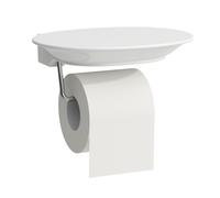 Laufen The New Classic Support de papier toilette, céramique saphir, H8738537570001, Couleur: blanc mat, porte-rouleau chromé