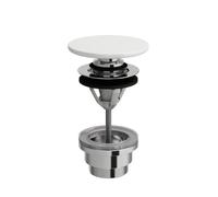 LAUFEN Vanne découlement, Push-Open, recouvrement en céramique saphir, H8981920000001, Couleur: Blanc