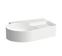 Laufen VAL lavabo à poser, sans trou pour robinet, sans trop-plein, 530x400mm, zone semi-sÚche à droite, fermeture US, H816288, Coloris: Blanc avec LCC - H8162884001421