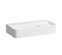 LAUFEN VAL lavabo à poser COMPACT, sans trou pour robinet, avec trop-plein, 600x315mm, zone semi-sèche à droite, US fermé, H8172857571091, Couleur: blanc mat