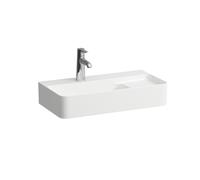 LAUFEN VAL lavabo à poser COMPACT, sans trou pour robinet, avec trop-plein, 600x315mm, zone semi-sèche à droite, US fermé, H817285A001091, Couleur: Blanc avec LCC Active