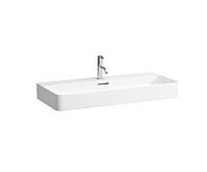 Laufen Val lavabo H8102870001151 sans trop-plein, avec 2 trous pour robinetterie, match1 , blanc , encastrable sous