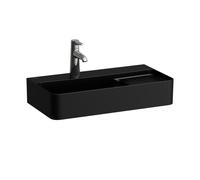 LAUFEN VAL lavabo COMPACT, 1 trou de robinetterie, avec trop-plein, 600x315mm, zone semi-sèche à droite, H8152857161041, Couleur: Noir Mat