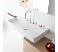 LAUFEN VAL lavabo à poser, 3 trous pour robinet, sans trop-plein, fermé US 950x420mm, H8162877571581, Couleur: blanc mat