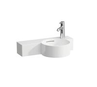 LAUFEN VAL Lave-mains, 1 trou de robinetterie à droite, tablette à gauche, avec trop-plein, coupant, 550x315mm, H8152844008121, Couleur: Blanc avec LCC