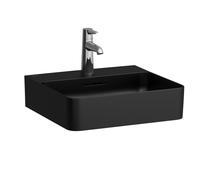 Laufen VAL lave-mains, 1 trou de robinetterie, avec trop-plein, 450x420mm, H8152817161041, Couleur: Noir Mat