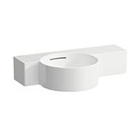 LAUFEN Val lave-mains H8152837578131 55x31,5cm, tablette à droite, avec trop-plein, sans trou pour robinet, blanc , match1 mat