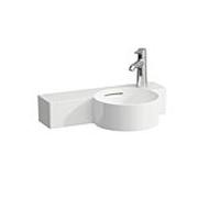 LAUFEN Val lave-mains H8152840008121 55x31,5cm, étagère à gauche, avec trop-plein, avec trou pour robinet, blanc