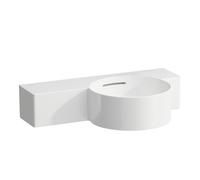 LAUFEN Val lave-mains H8152840008131 55x31,5cm, étagère à gauche, avec trop-plein, sans trou pour robinet, blanc
