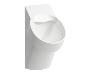 LAUFEN VAL urinoir à aspiration, sans trous pour montage du couvercle, sans rebord, avec commande élect. commande, Bluetooth, 305x365x560 mm, H8402860000001, Couleur: Blanc