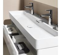 LAUFEN VAL lavabo, encastré, 2 trous de robinetterie, avec trop-plein, 1200x420mm, H8102897571071, Couleur: blanc mat