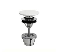LAUFEN Vanne découlement, Push-Open, recouvrement en céramique saphir, H8981927570001, Couleur: Blanc mat