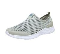 Laufschuhe Slip-On Mesh Atmungsaktiv Rutschfest Schwarz Sportschuhe Trainer Zum Joggen Sport Freizeitschuhe Walkingschuhe Gesundheitsschuhe Bequem Leichtgewichts Sneakers, gris, 42 EU